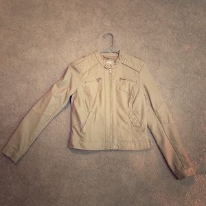 Tan Leather Jacket— woman’s small
